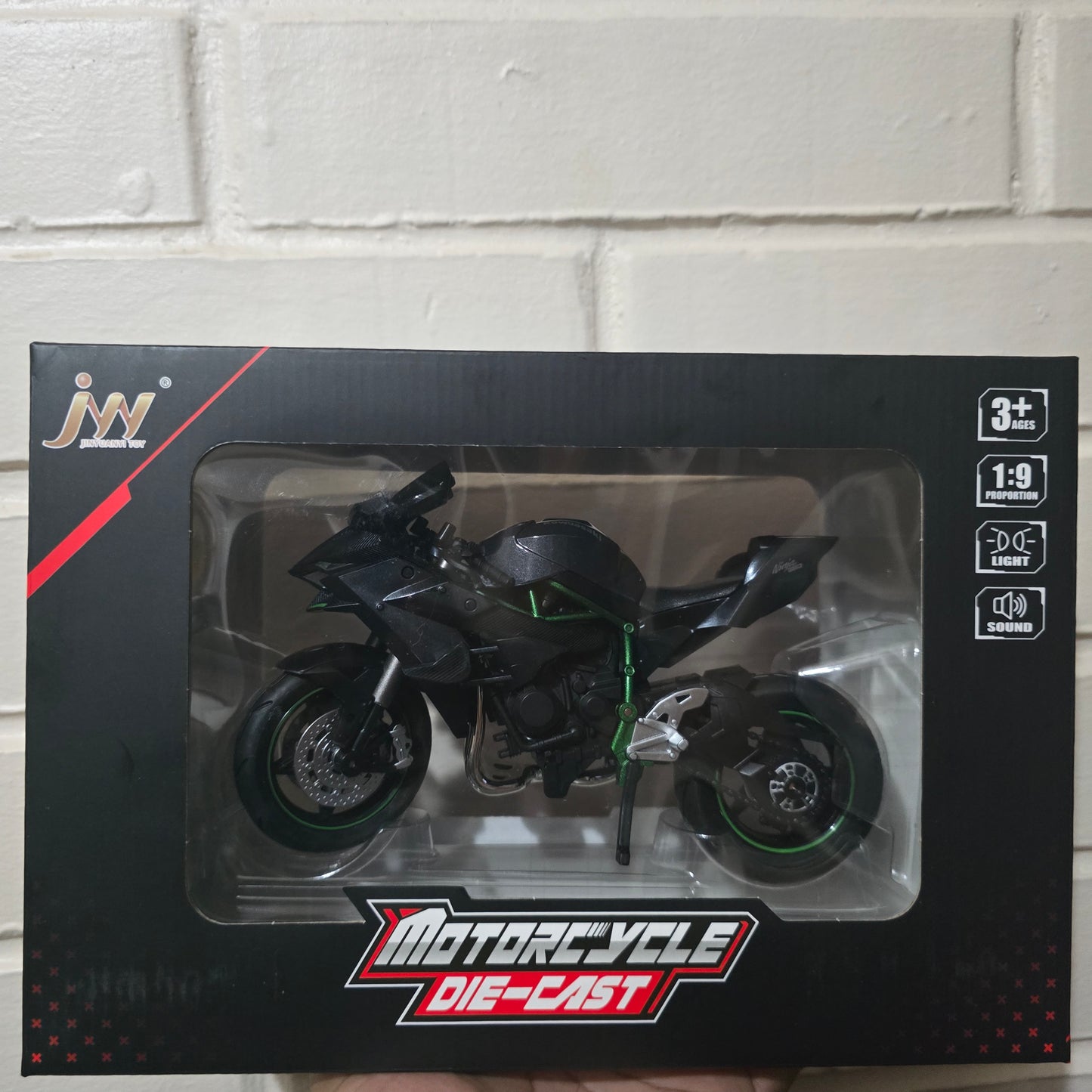 Moto Kawasaki Ninja H2R, Escala 1:9, con luz y sonido.
