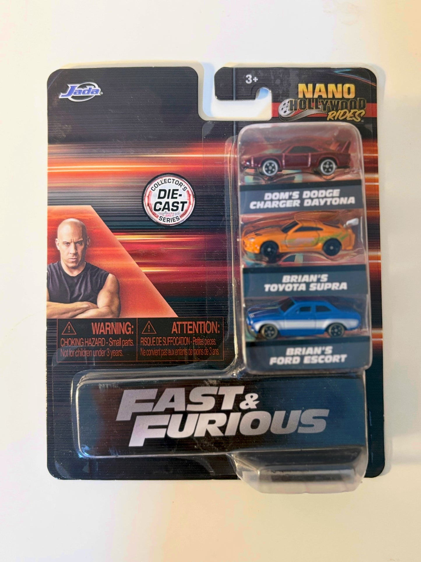 Paquete de 3 Rápidos y Furiosos, Nano Hollywood Rides, 4 cm, Jada