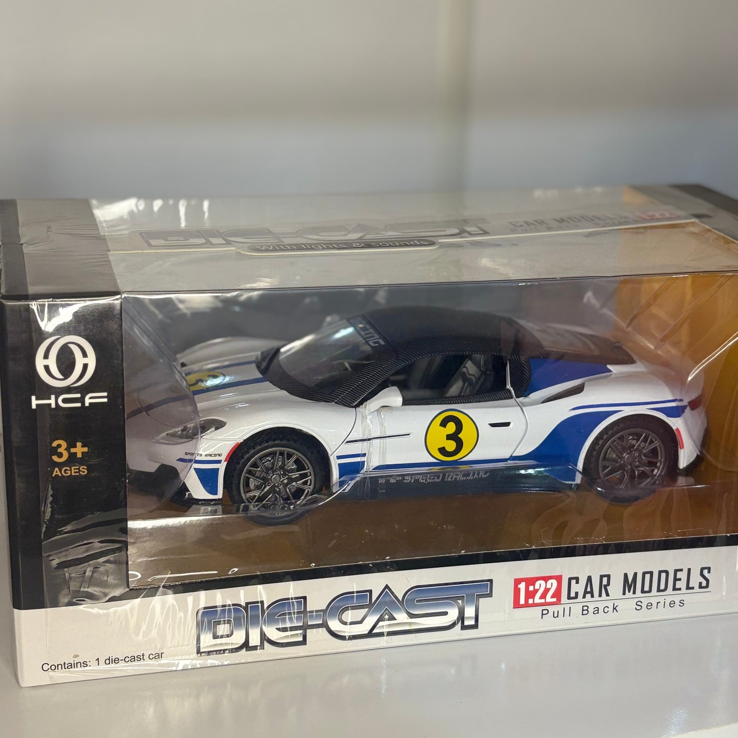Auto Deportivo a Escala 1:22, Maserati,  Die-Cast con Luces y Sonido| Carro de Colección Pull Bac