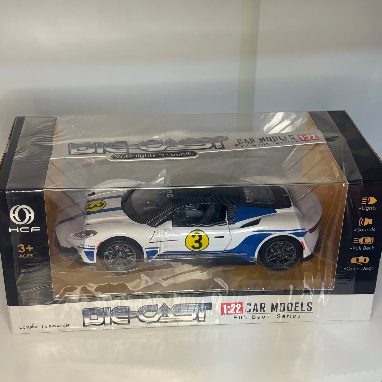 Auto Deportivo a Escala 1:22, Maserati,  Die-Cast con Luces y Sonido| Carro de Colección Pull Bac