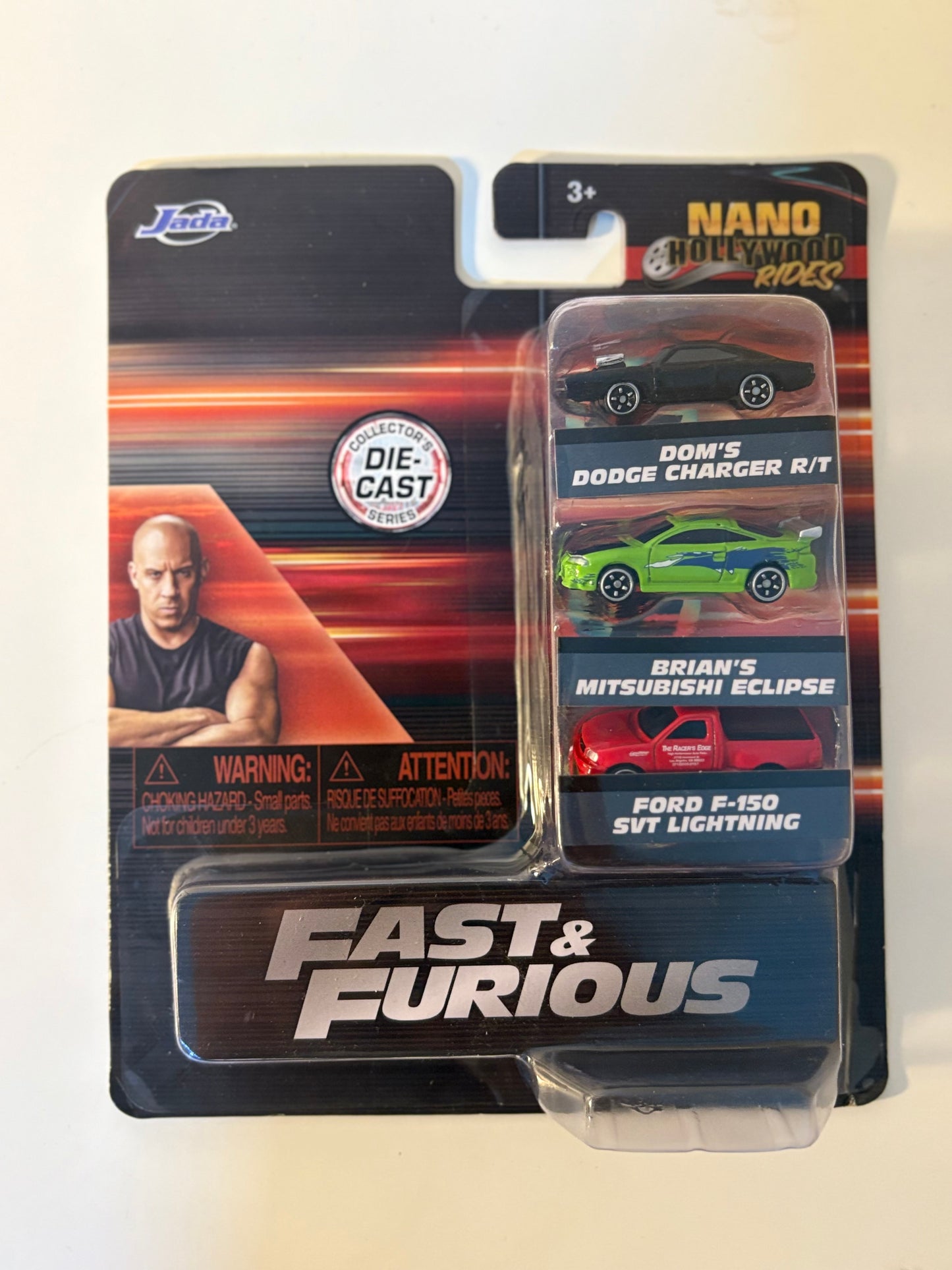 Paquete de 3 Rápidos y Furiosos, Nano Hollywood Rides, 4 cm, Jada