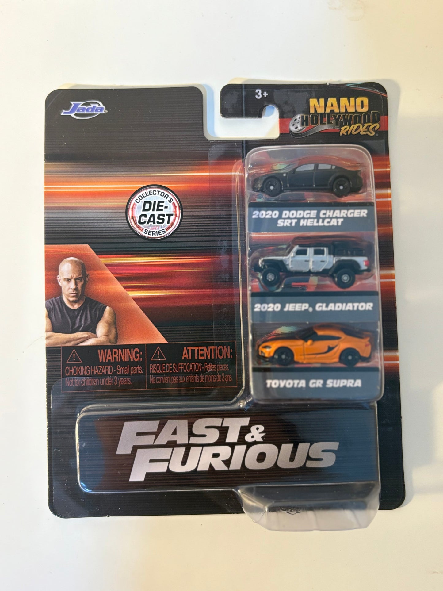 Paquete de 3 Rápidos y Furiosos, Nano Hollywood Rides, 4 cm, Jada