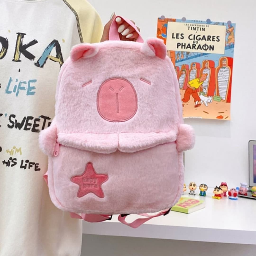 Mochila Felpa Mediana Capibara