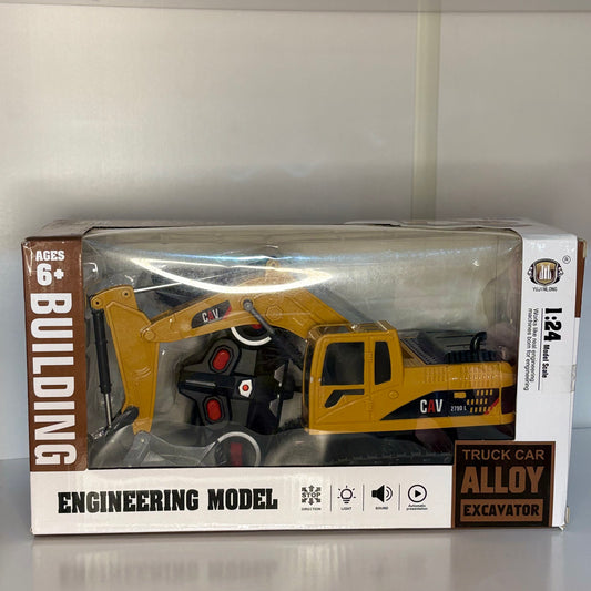 Excavadora de Juguete a Control Remoto 1:24 con Luz y Sonido – Camión Construcción.