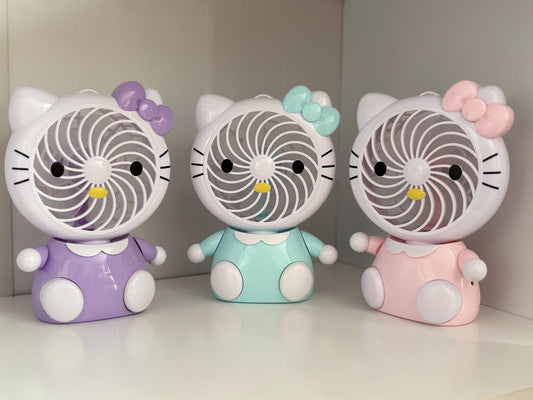 Ventilador Recargable Luz Hello Kitty
