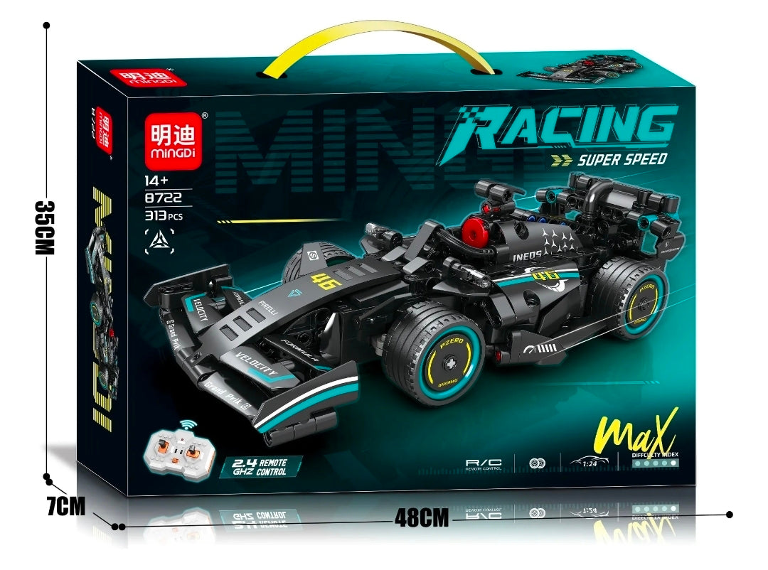 Auto de Carreras RC para Armar 313 Piezas Negro – Control Remoto 2.4GHz Racing Super Speed