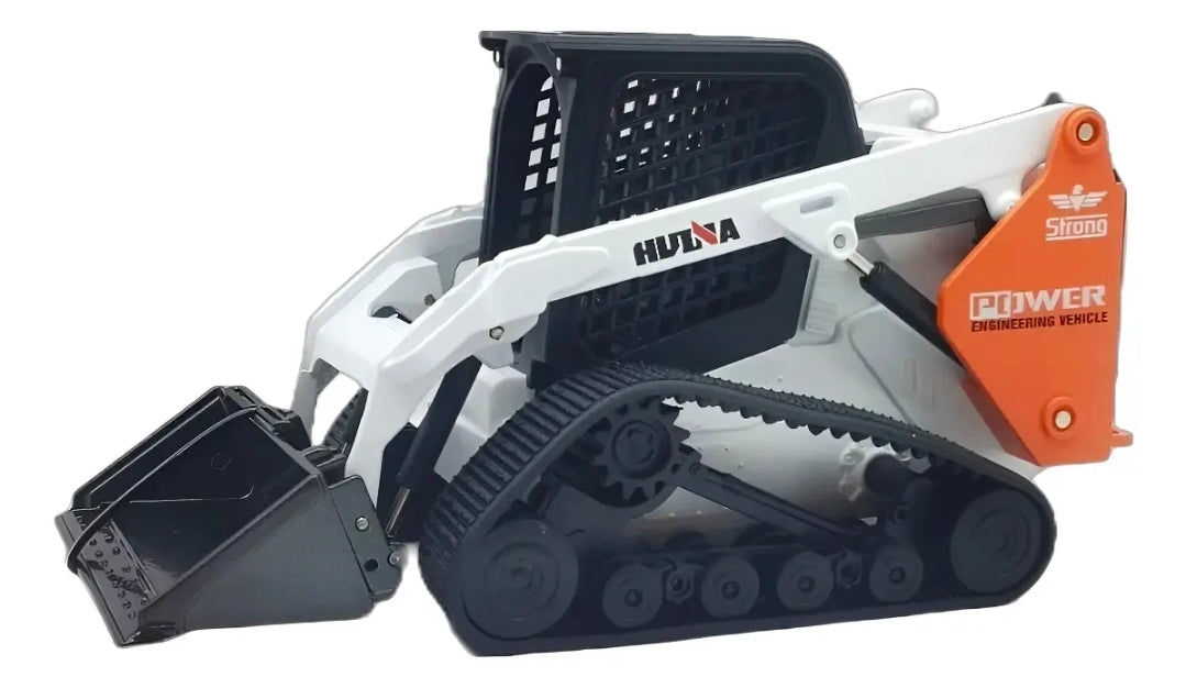 Mini Cargador Compacto de Orugas Huina 1:50 – Retroexcavadora de Juguete Metálica para Niños 8+ | Vehículo de Construcción Realista