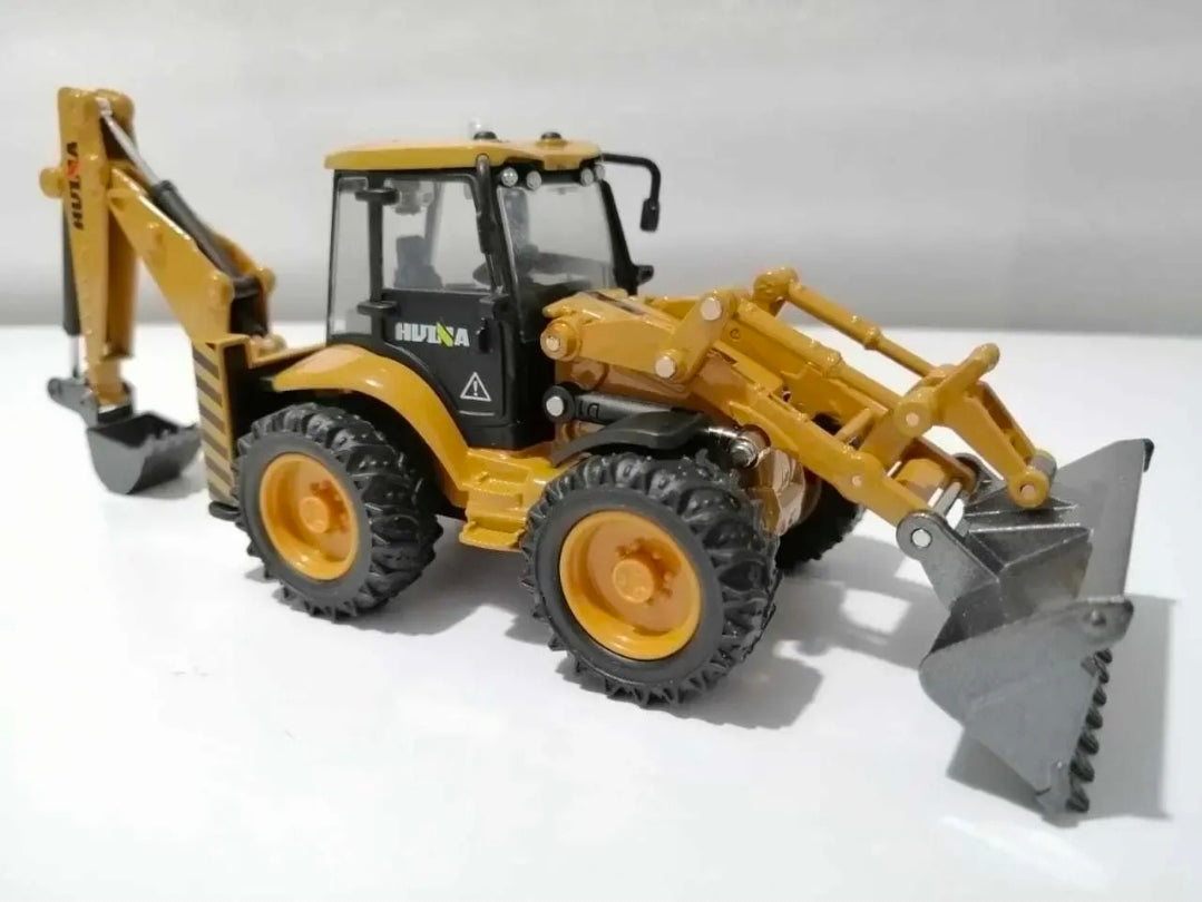 Retroexcavadora a Escala 1:50 Huina Die-Cast Metal – Maquinaria de Construcción Coleccionable.