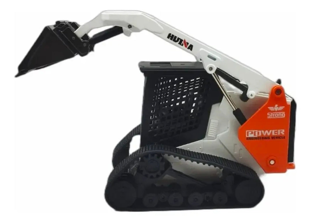 Mini Cargador Compacto de Orugas Huina 1:50 – Retroexcavadora de Juguete Metálica para Niños 8+ | Vehículo de Construcción Realista