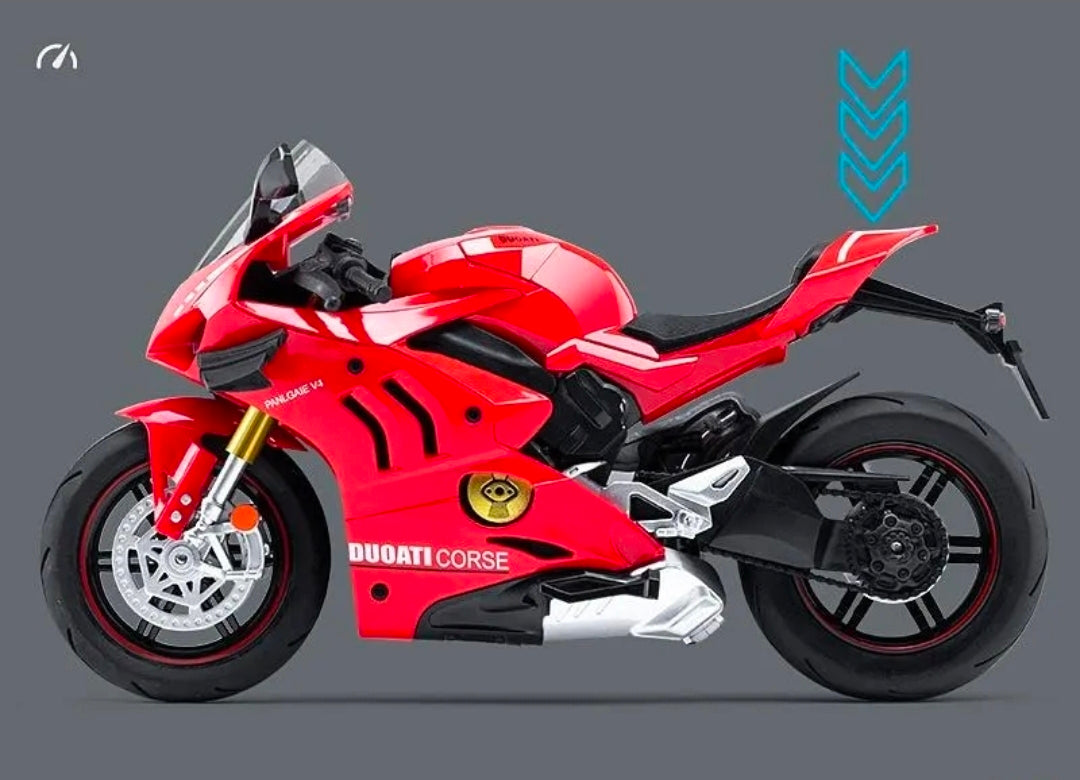 Moto Ducati Panigali V4, Escala 1:9, con luz y sonido