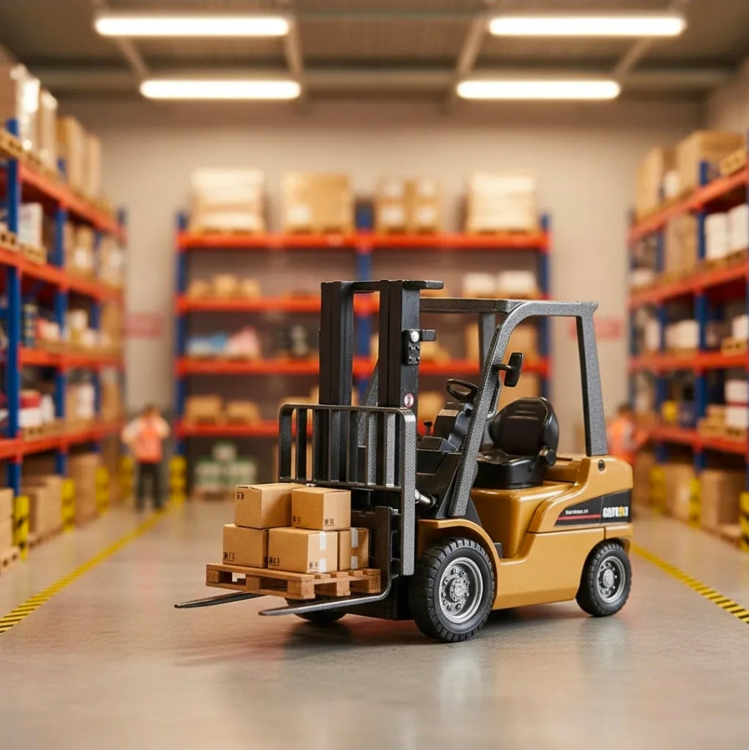 Montacargas de Juguete a Escala 1:50 de Metal HUINA – Forklift Die-Cast Realista para Niños y Coleccionistas