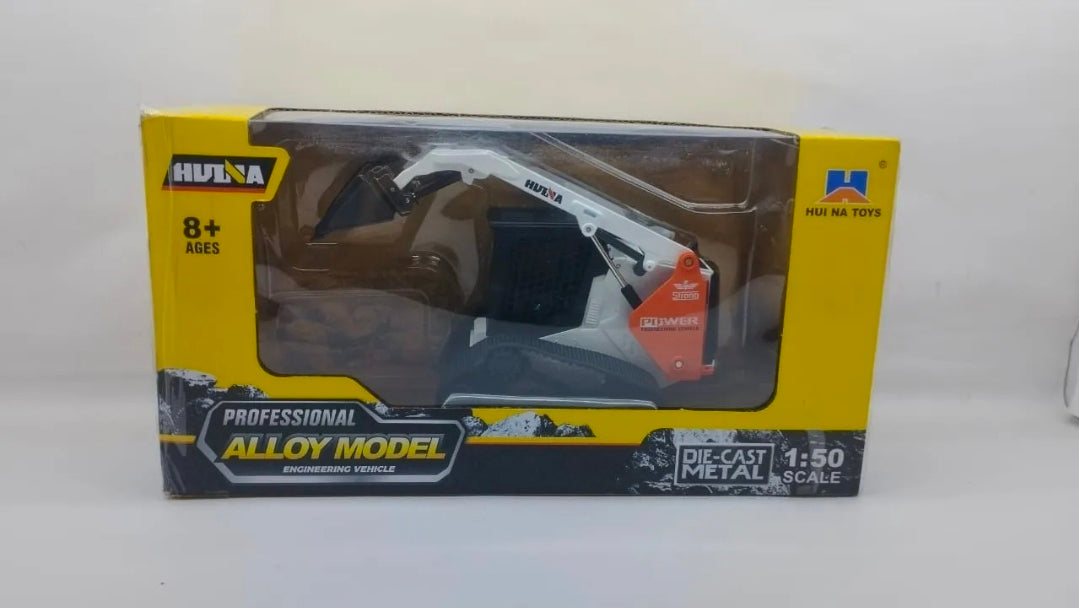 Mini Cargador Compacto de Orugas Huina 1:50 – Retroexcavadora de Juguete Metálica para Niños 8+ | Vehículo de Construcción Realista