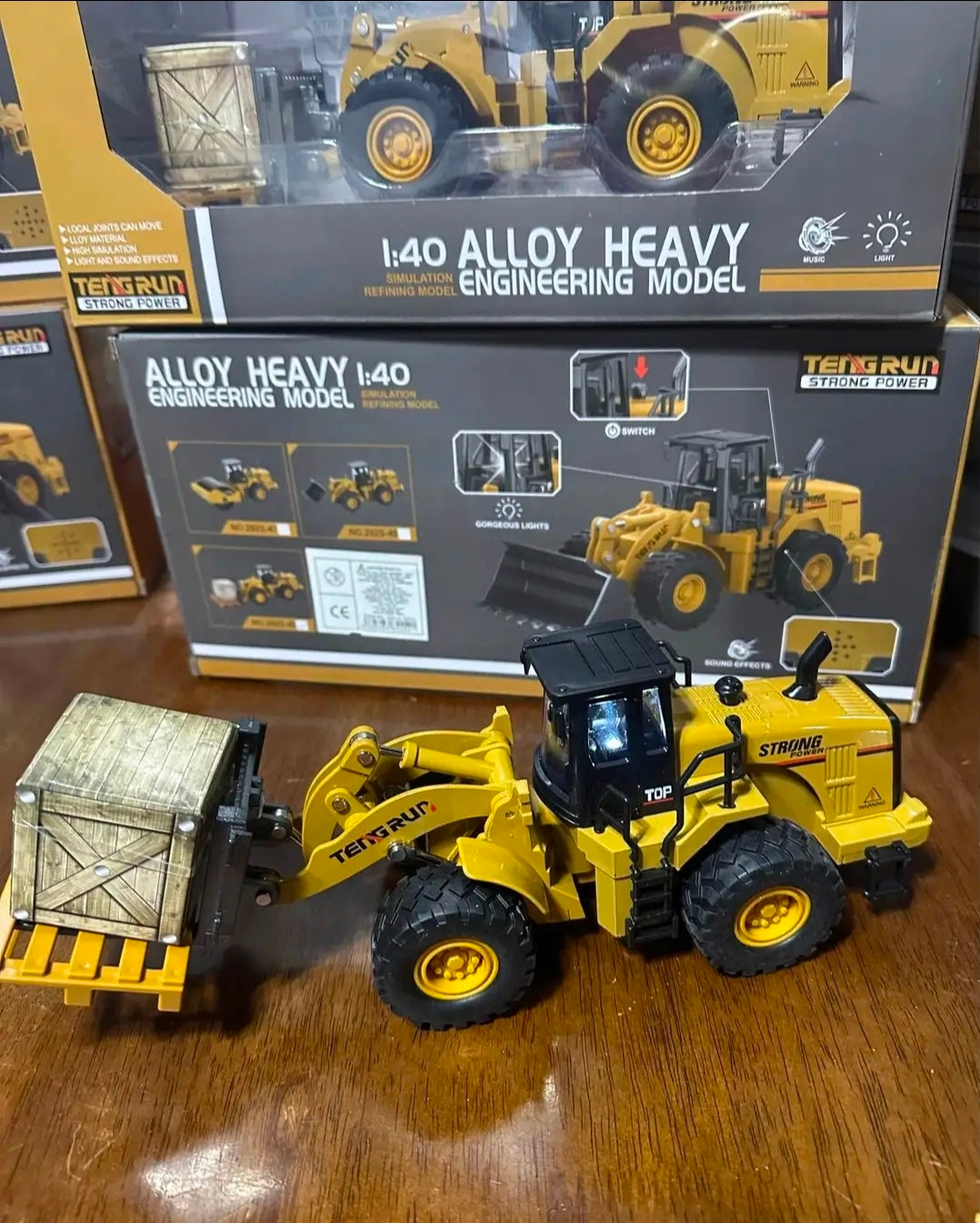 Cargador Frontal de Construcción a Escala 1:40 con Luces y Sonido