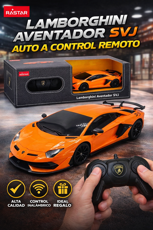 Auto a Control Remoto Lamborghini Aventador SVJ Rastar Naranja – Coche RC Deportivo con Control Inalámbrico