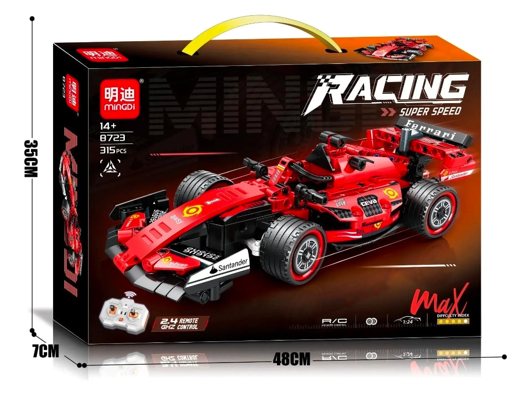 Auto de Carreras RC Inspirado en  Ferrari tipo lego para Armar 315 Piezas – Control Remoto 2.4GHz Racing Super Speed